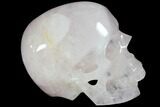 Polished Brazilian Rose Quartz Crystal Skull #116695-1